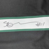 Framed Autographed/Signed Ahmad Sauce Gardner 35x39 New York Black Football Jersey Beckett BAS COA