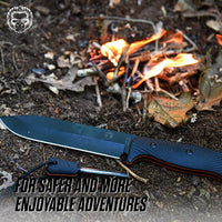 12.32" LAVALINE SURVIVAL KNIFE WITH FIXED 1095 HIGH CARBON STEEL BLADE