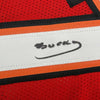 Framed Autographed/Signed Bucky Irving 35x39 Tampa Bay Red Football Jersey Beckett BAS COA