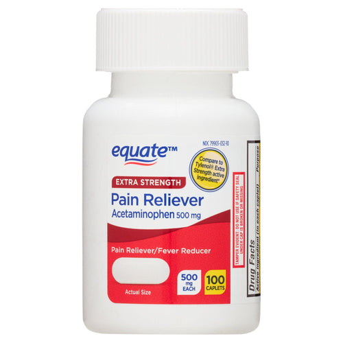 Equate Extra Strength Acetaminophen Pain Reliever Caplets; 500 mg; 100 Count EasyOptionXY LLC