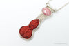 Designer SAJEN Cinnabar Rhodocrosite White Moonstone Sterling Silver Necklace