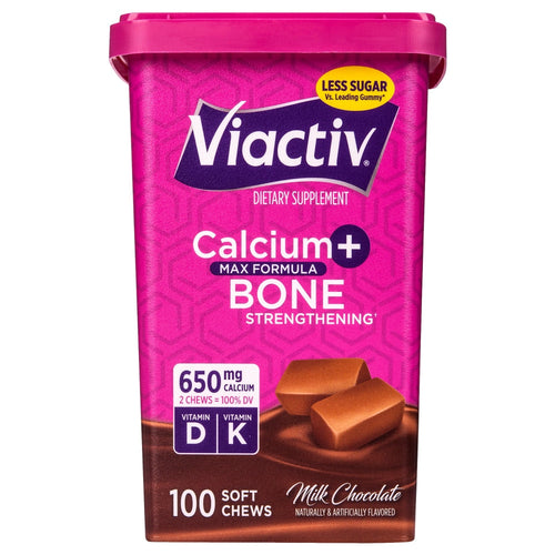 Viactiv Calcium Supplement Plus Vitamin D Soft Chews - Milk Chocolate - 100ct