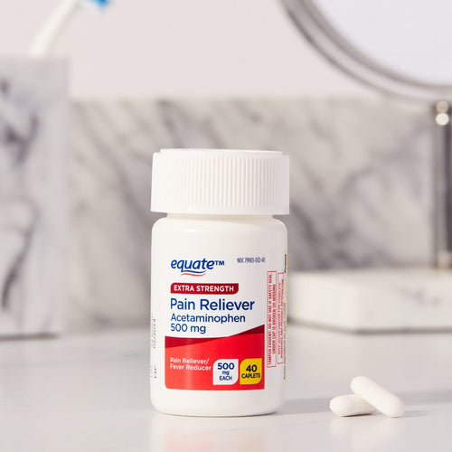 Equate Extra Strength Acetaminophen Pain Reliever Caplets; 500 mg; 40 Count EasyOptionXY LLC