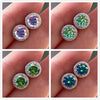 925 Sterling Silver 1ct Moissanite Round Stud Earrings Bridal Wedding Gift