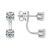 925 Sterling Silver 1ct Moissanite Stud Earrings Unisex Casual Daily