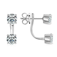 925 Sterling Silver 1ct Moissanite Stud Earrings Unisex Casual Daily