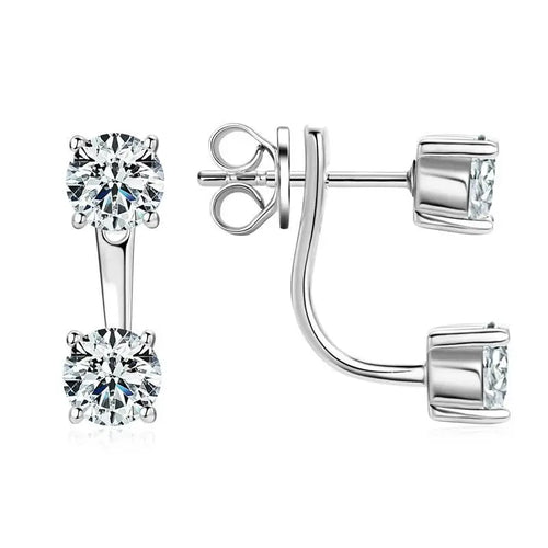 925 Sterling Silver 1ct Moissanite Stud Earrings Unisex Casual Daily