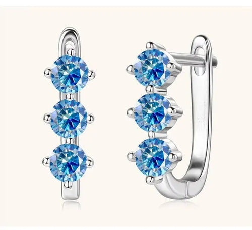 925 Sterling Silver Moissanite Hoop Earrings.1ct 6D For Women Valentine Gift
