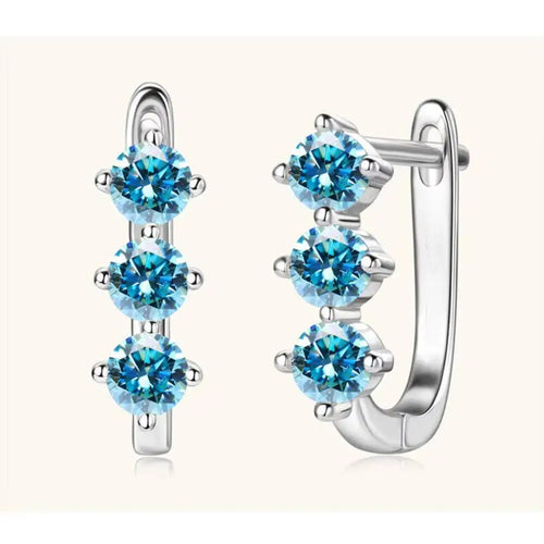 925 Sterling Silver Moissanite Hoop Earrings.1ct 6D For Women Valentine Gift
