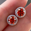 925 Sterling Silver 1ct Moissanite Round Stud Earrings Bridal Wedding Gift