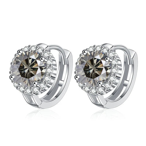 925 Sterling Silver D Color Moissanite Stud Earrings For Women Wedding