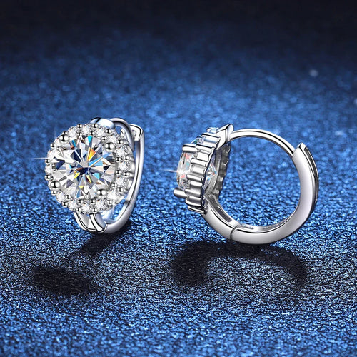 925 Sterling Silver D Color Moissanite Stud Earrings For Women Wedding