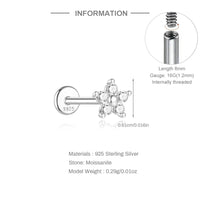 925 Sterling Silver Mini Moissanite Four-Claw Screw Stud Earrings For Women
