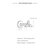 925 Sterling Silver Mini Moissanite Four-Claw Screw Stud Earrings For Women