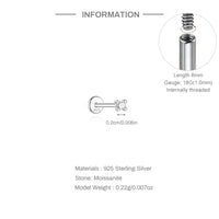 925 Sterling Silver Mini Moissanite Four-Claw Screw Stud Earrings For Women