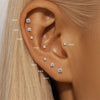 925 Sterling Silver Mini Moissanite Four-Claw Screw Stud Earrings For Women
