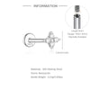 925 Sterling Silver Mini Moissanite Four-Claw Screw Stud Earrings For Women