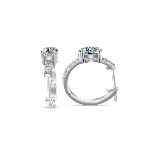 925 Sterling Silver Moissanite 1 Ct Oval Stud Earrings For Women GIA