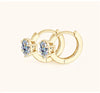 925 Sterling Silver Moissanite Clip-On Earrings Round Six-Prong White Gold