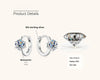 925 Sterling Silver Moissanite Clip-On Earrings Round Six-Prong White Gold