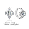 925 Sterling Silver Moissanite Clover Earrings 1ct Dainty Hoop Luxury
