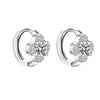925 Sterling Silver Moissanite Clover Earrings 1ct Dainty Hoop Luxury