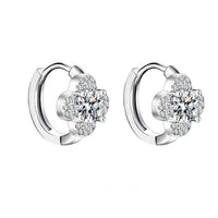 925 Sterling Silver Moissanite Clover Earrings 1ct Dainty Hoop Luxury