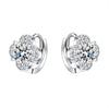 925 Sterling Silver Moissanite Clover Earrings 1ct Dainty Hoop Luxury