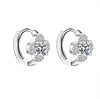925 Sterling Silver Moissanite Clover Earrings 1ct Dainty Hoop Luxury