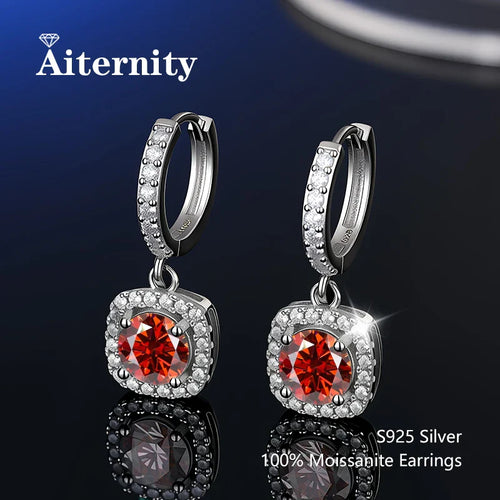 925 Sterling Silver Moissanite Stud Earrings VVS1 Cut GRA Certificate Unisex
