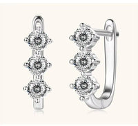 925 Sterling Silver Moissanite Hoop Earrings.1ct 6D For Women Valentine Gift