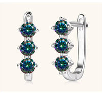 925 Sterling Silver Moissanite Hoop Earrings.1ct 6D For Women Valentine Gift