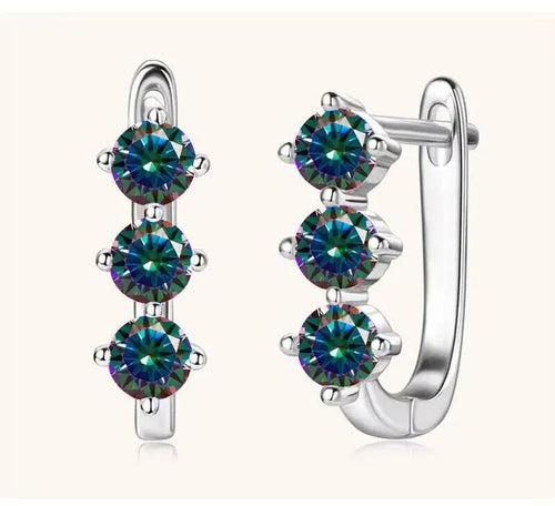 925 Sterling Silver Moissanite Hoop Earrings.1ct 6D For Women Valentine Gift