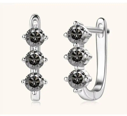 925 Sterling Silver Moissanite Hoop Earrings.1ct 6D For Women Valentine Gift