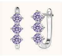 925 Sterling Silver Moissanite Hoop Earrings.1ct 6D For Women Valentine Gift
