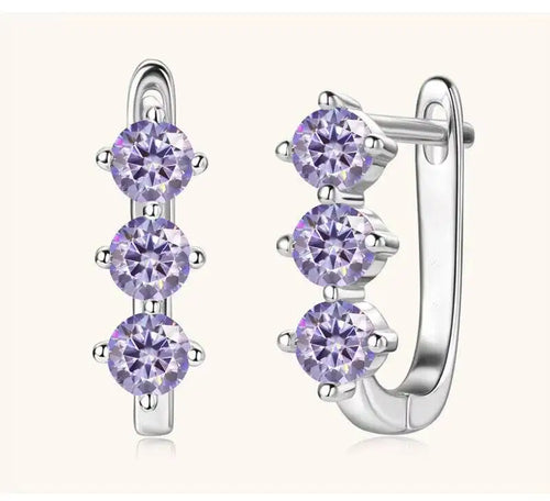 925 Sterling Silver Moissanite Hoop Earrings.1ct 6D For Women Valentine Gift