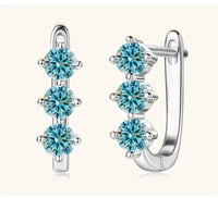 925 Sterling Silver Moissanite Hoop Earrings.1ct 6D For Women Valentine Gift