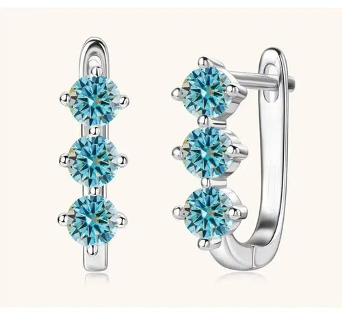 925 Sterling Silver Moissanite Hoop Earrings.1ct 6D For Women Valentine Gift