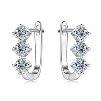 925 Sterling Silver Moissanite Hoop Earrings.1ct 6D For Women Valentine Gift