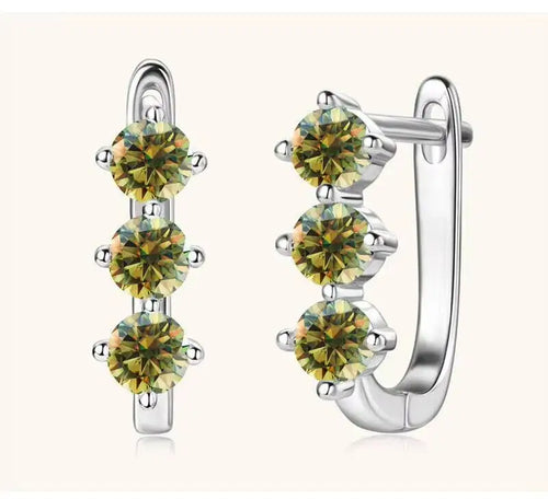 925 Sterling Silver Moissanite Hoop Earrings.1ct 6D For Women Valentine Gift