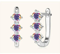 925 Sterling Silver Moissanite Hoop Earrings.1ct 6D For Women Valentine Gift
