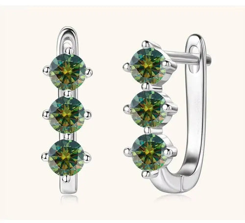 925 Sterling Silver Moissanite Hoop Earrings.1ct 6D For Women Valentine Gift