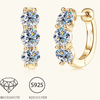 925 Sterling Silver Moissanite Hoop Earrings - Sparkling Gift for Women
