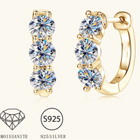 925 Sterling Silver Moissanite Hoop Earrings - Sparkling Gift for Women