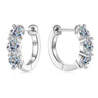 925 Sterling Silver Moissanite Hoop Earrings - Sparkling Gift for Women