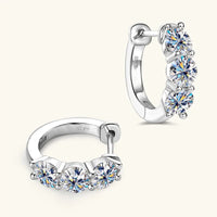 925 Sterling Silver Moissanite Hoop Earrings - Sparkling Gift for Women