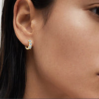925 Sterling Silver Moissanite Hoop Earrings - Sparkling Gift for Women
