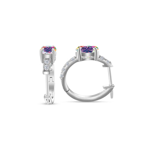 925 Sterling Silver Moissanite 1 Ct Oval Stud Earrings For Women GIA