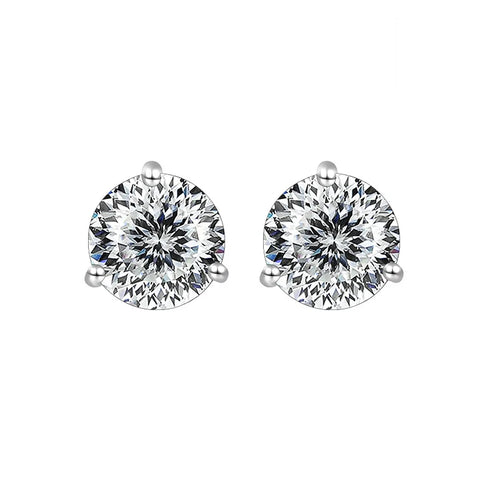 925 Sterling Silver Moissanite Stud Earrings 0.5CT 1CT Women Classic