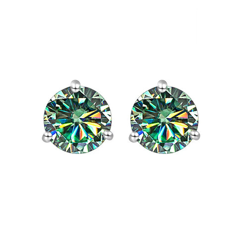 925 Sterling Silver Moissanite Stud Earrings 0.5CT 1CT Women Classic